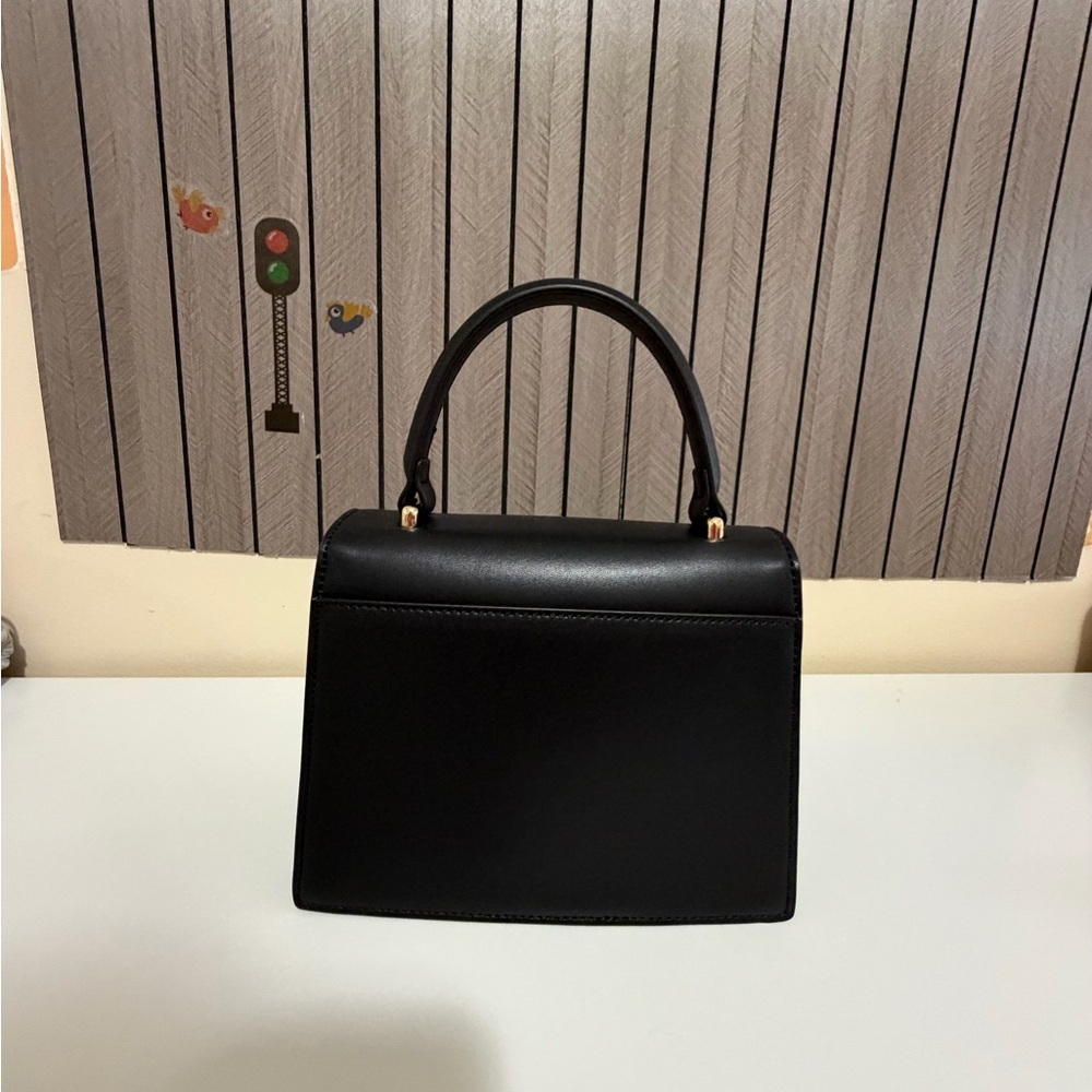 Black Handbag with Gold Accents - Picture 2 of 7